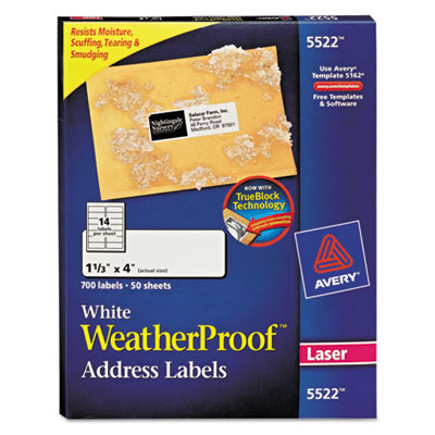 LABEL,WETHRPRF,700/PK,WH Package
