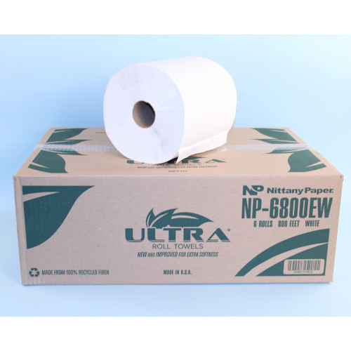 SafePro RTW800, 8-Inch 800 Ft White Roll Paper Towels, 6/CS